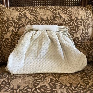 SOLD!! Off White Woven Pouch Clio Bag